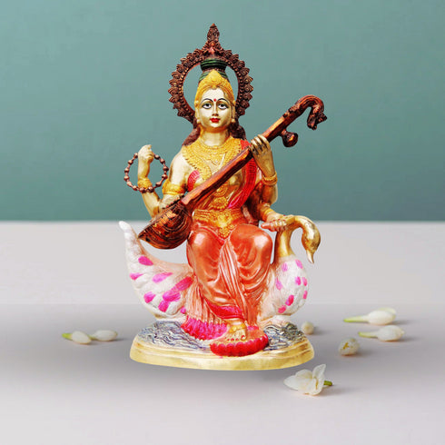 Brass Saraswati Ji Goddess Statue 27.2Kg